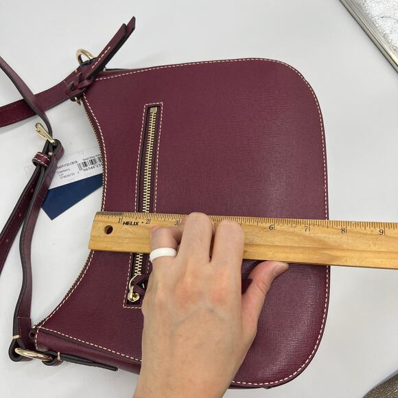 Dooney & Bourke Saffiano Leather Small Kiley Crossbody Bags Cranberry - Picture 9 of 16